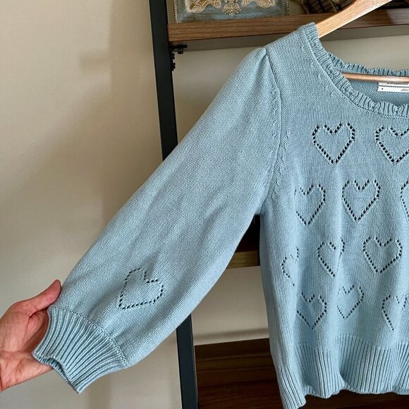 Anthropologie Blue Heart Sweater, Size Medium - Picture 3 of 12